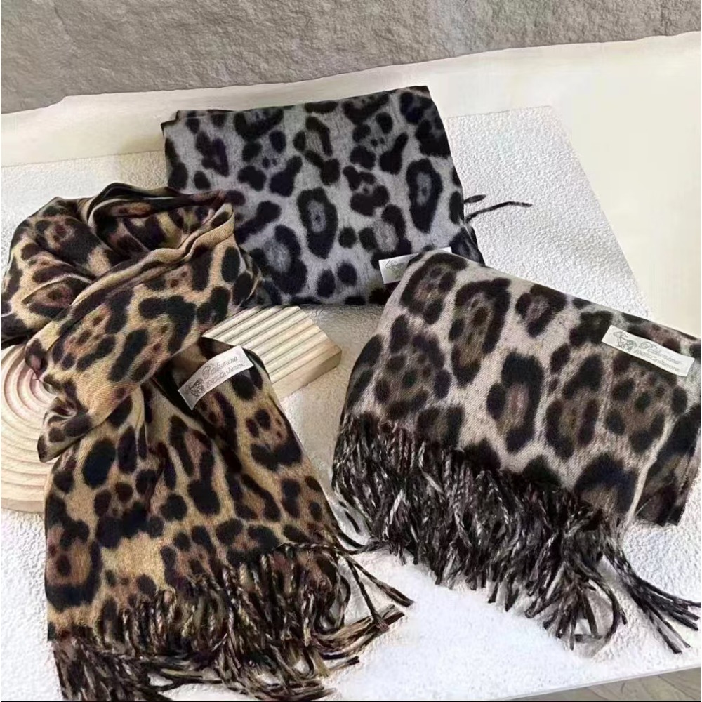Woven Scarf Blanket - ผ้าพันคอเสือดาวลาย 190*70 ซม. ผ้าคลุมไหล่พัชมีนาอุ่นสำหรับฤดูหนาว ผ้าแคชเมียร์หรูหรา ผ้าห่มยาวแฟชั่นสำหรับผู้หญิง