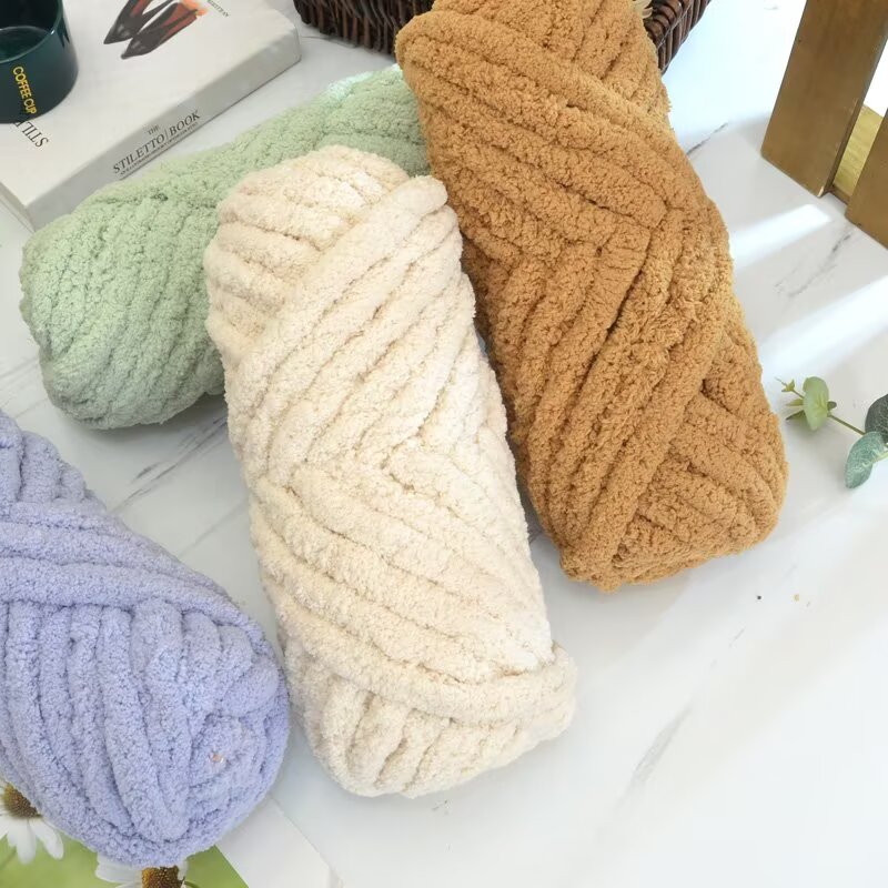 Woven Scarf Blanket - ไหมพรมหางแมว, ไหมพรมเส้นหนาพิเศษ, ไหมพรมเชนิล, ไหมพรมเหมาะสำหรับถักนิตติ้งด้วยมือ, วัสดุถักนิตติ้ง DIY
