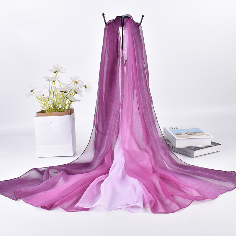 Scarf Silk Square - Syal Sutra ผ้าสามสีไล่ระดับสี75*180ใหม่สำหรับฤดูใบไม้ผลิ/ฤดูร้อน2023