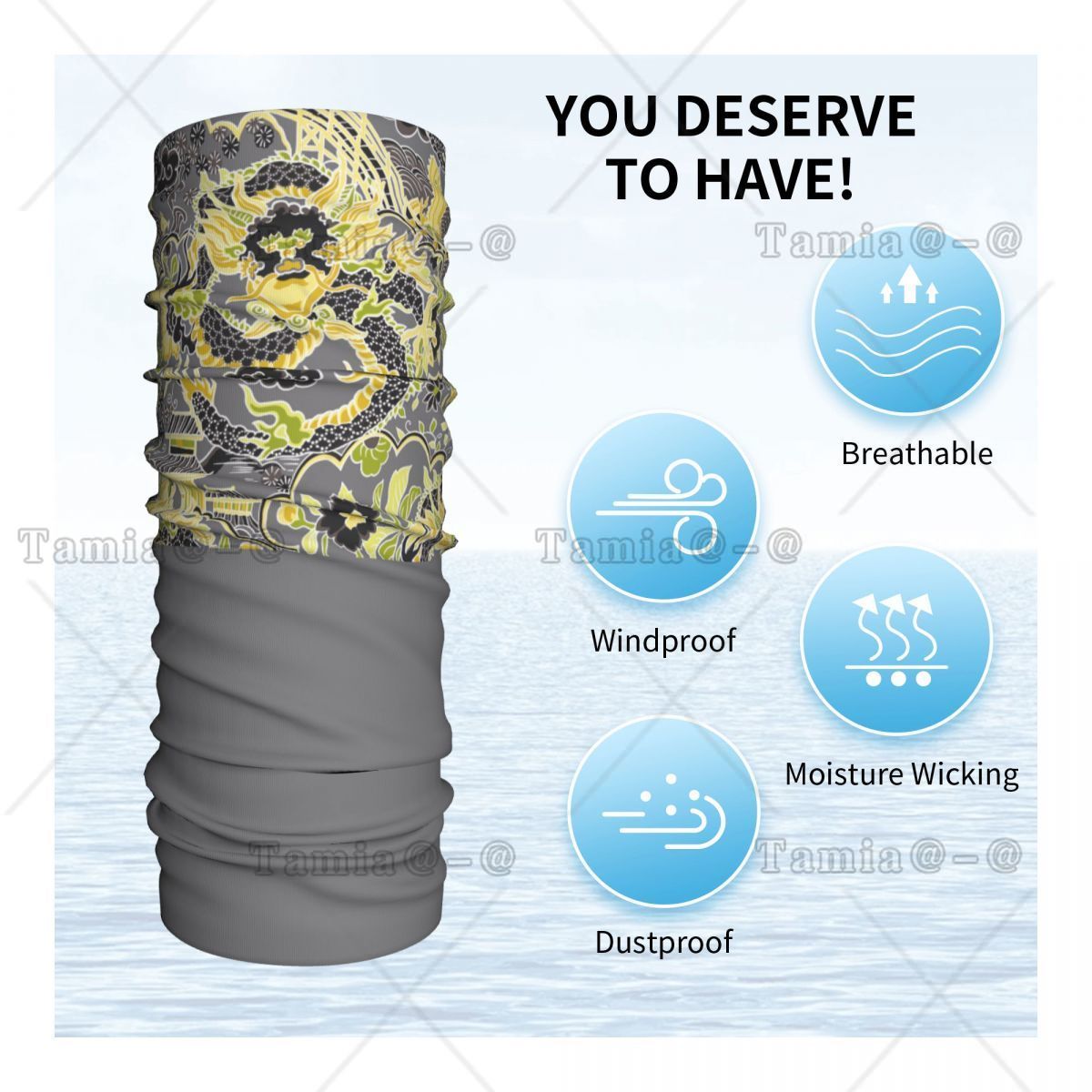ผ้าพันคอแบบทูบลายมังกรจักรพรรด - Neck Warmer Tube บทวิจารณ์และราคา