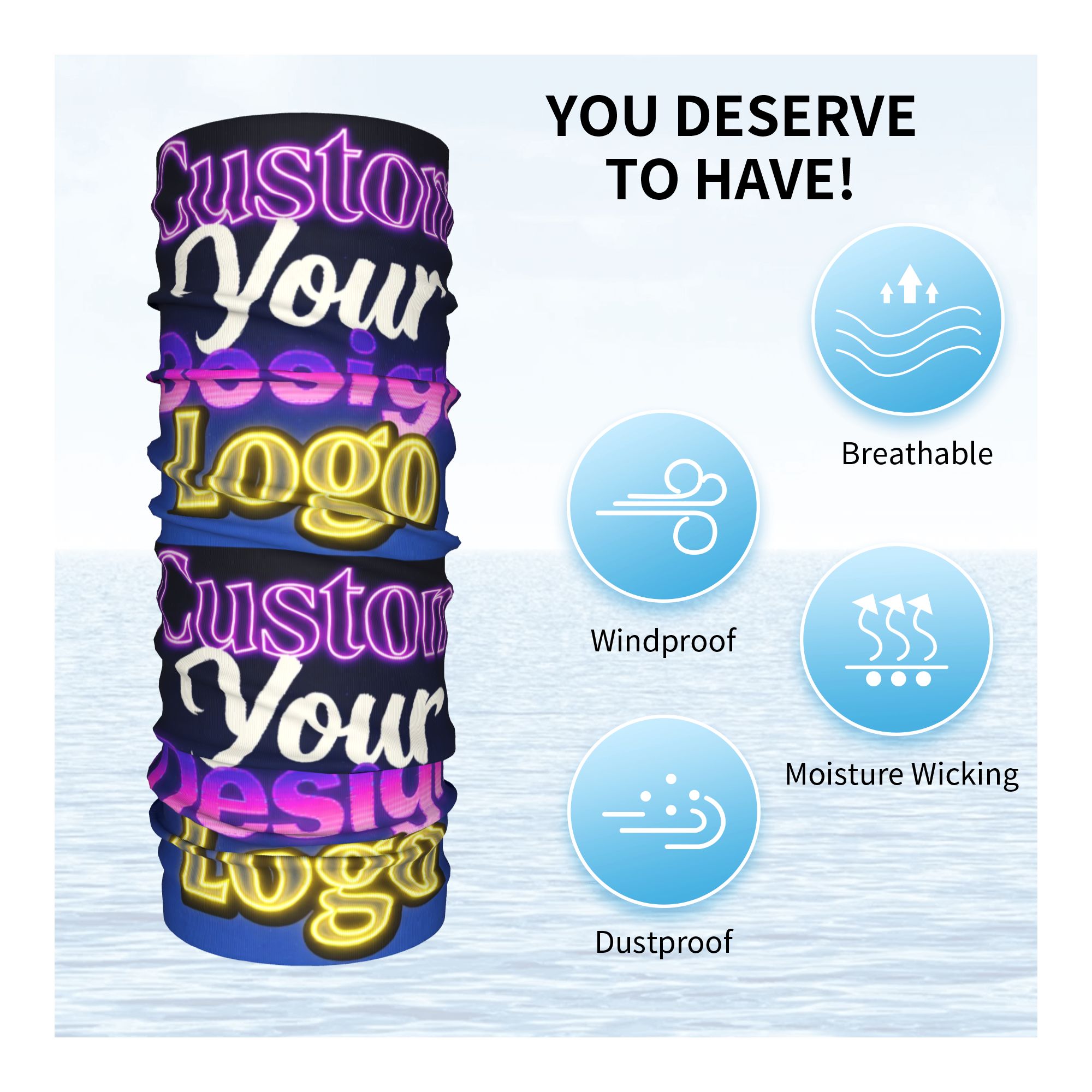 ผ้าพันคอแบบมีโลโก้ตามสั่ง ออกแ - Neck Warmer Tube บทวิจารณ์และราคา