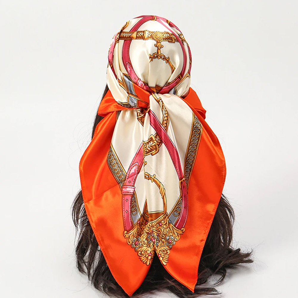 ผ้าพันคอแฟชั่น 90*90 ซม. สำหรั - Scarf Silk Square บทวิจารณ์และราคา